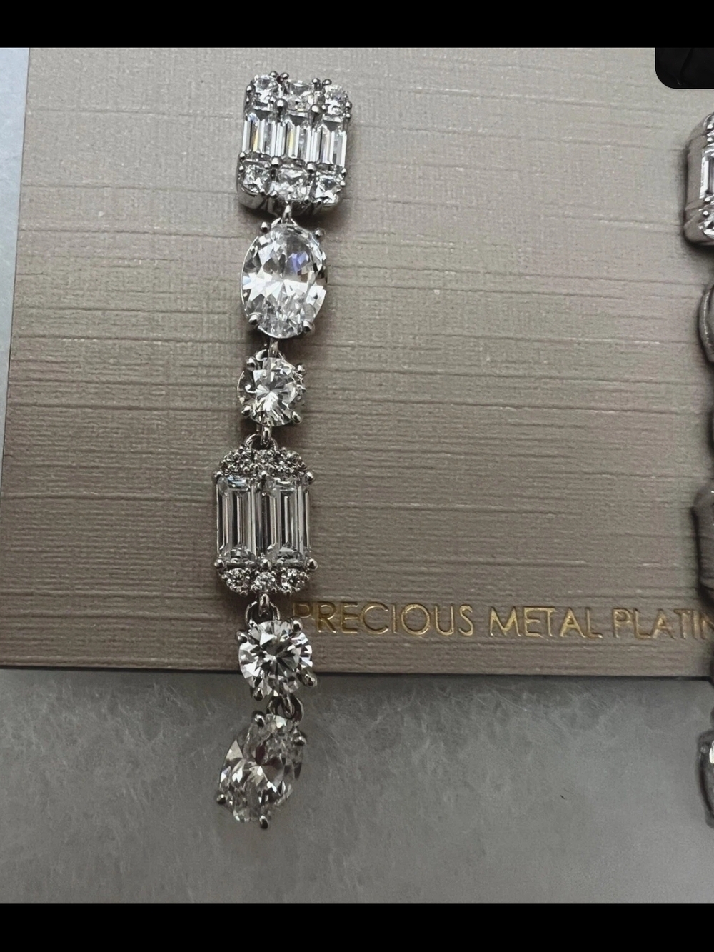 Nadri Silver-Tone Clear Crystal Drop Earrings View 2